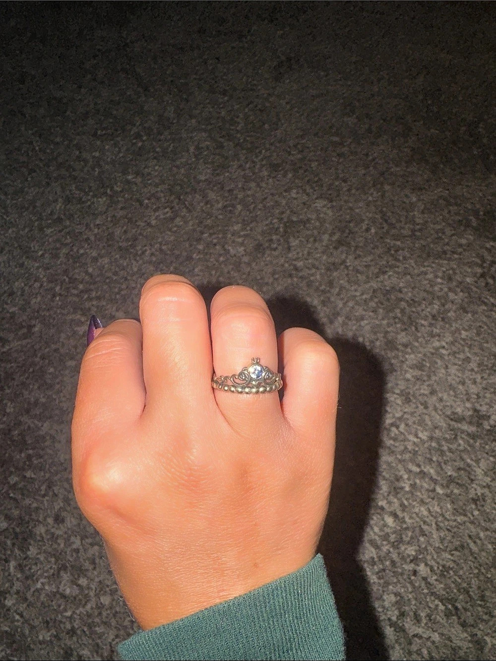 Pandora Disney Cinderella Blue Tiara Ring Silver